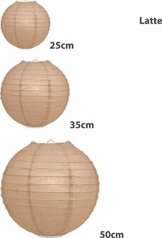 Lampionpakket IVOOR SALIE en LATTE - papieren lampionnen - incl. metalen veerhaakjes 