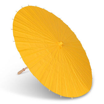 Handparasol geel van papier en bamboe