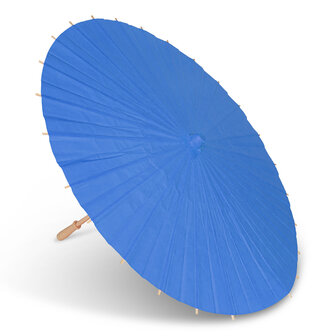 Handparasol blauw gemaakt van papier en bamboe